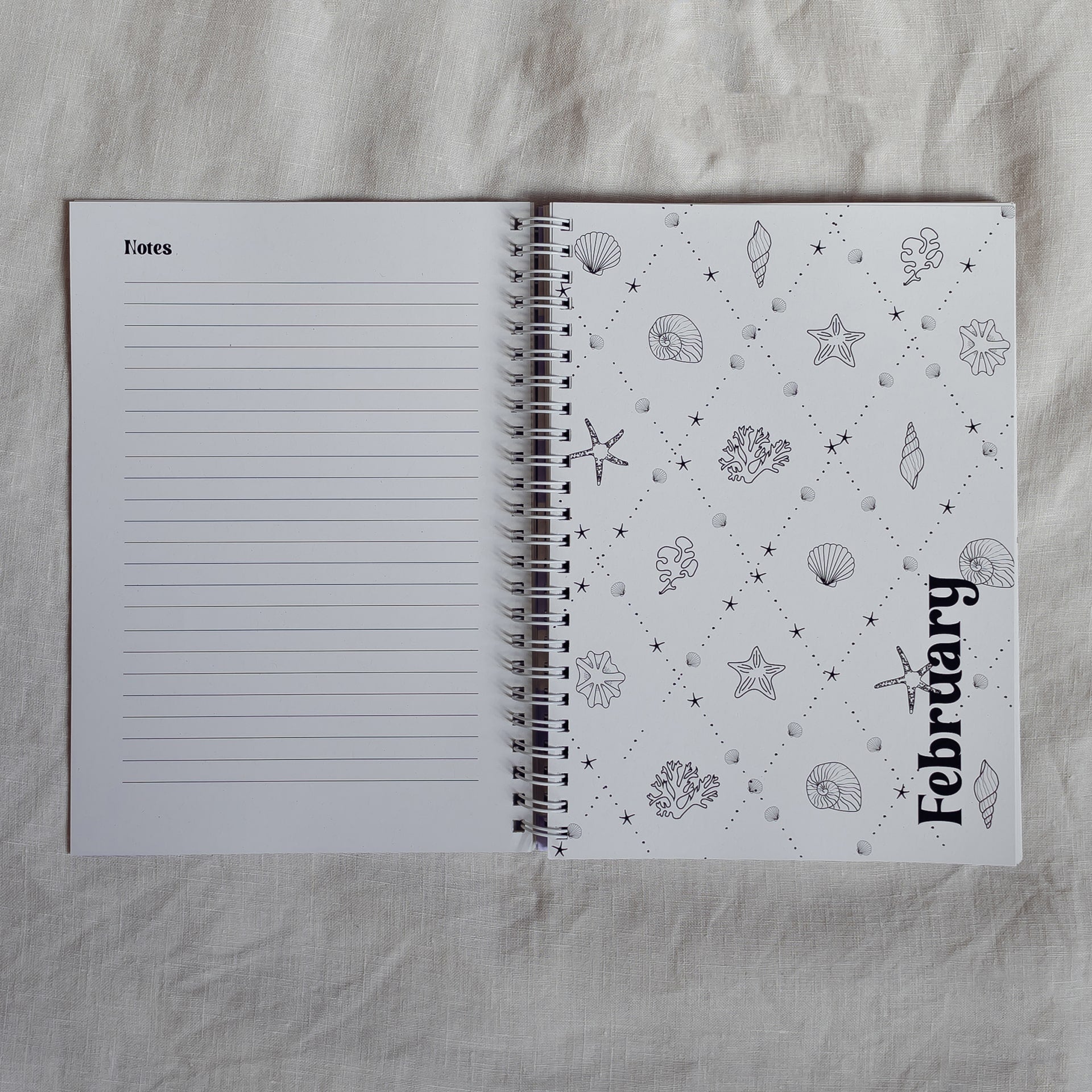 note and monthly colour me in illustrated page page for 2025 conscious mae diary planner