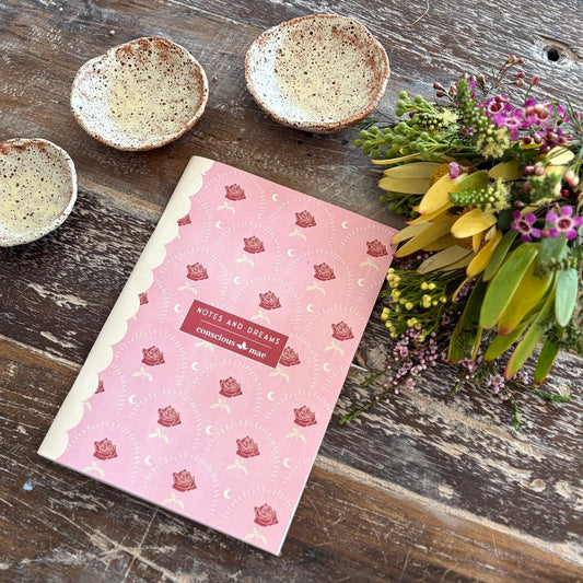 Vintage Rose design A5 notebook with plain paper